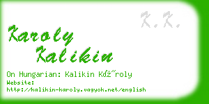 karoly kalikin business card